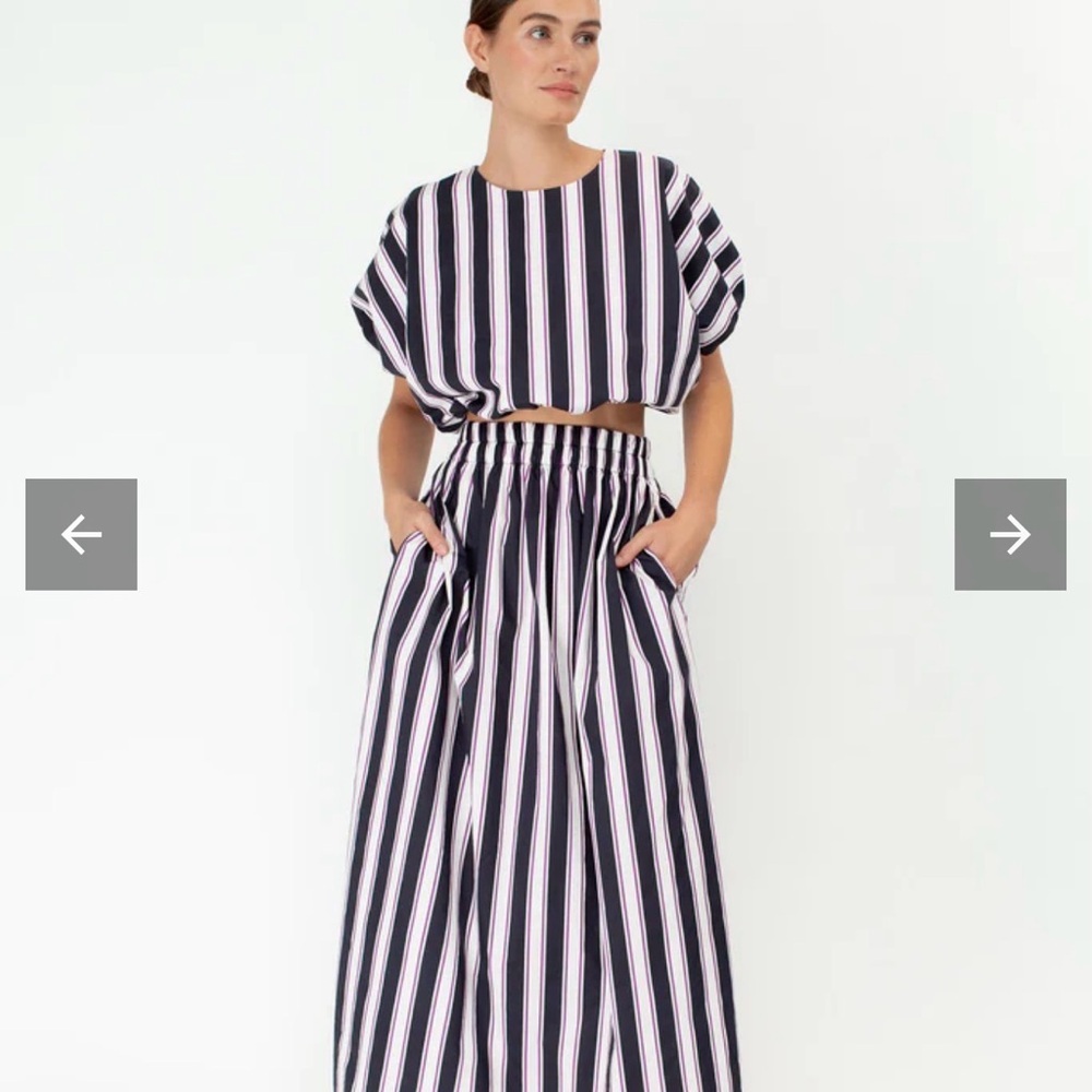 Mikoh Purple and White Striped Skirt